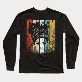 African American Educated Strong Black Woman Queen Long Sleeve T-Shirt